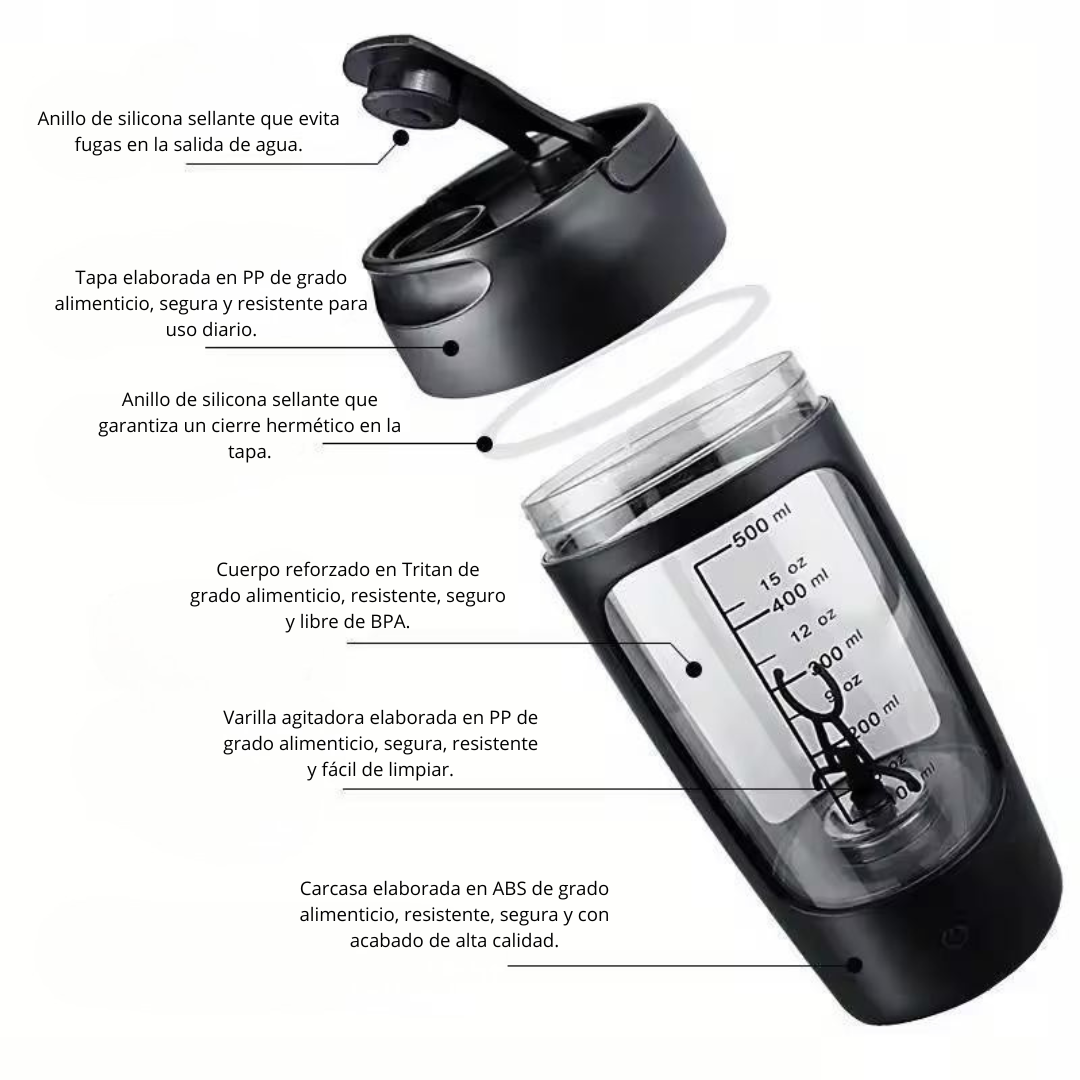 ShakerTurbo® - Batidora Eléctrica de Proteína en Polvo