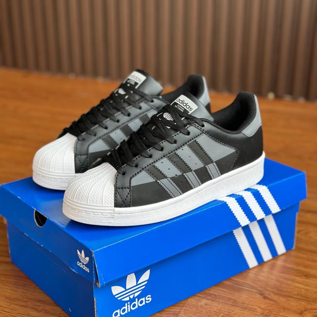 Adidas Super Star Negro - Gris