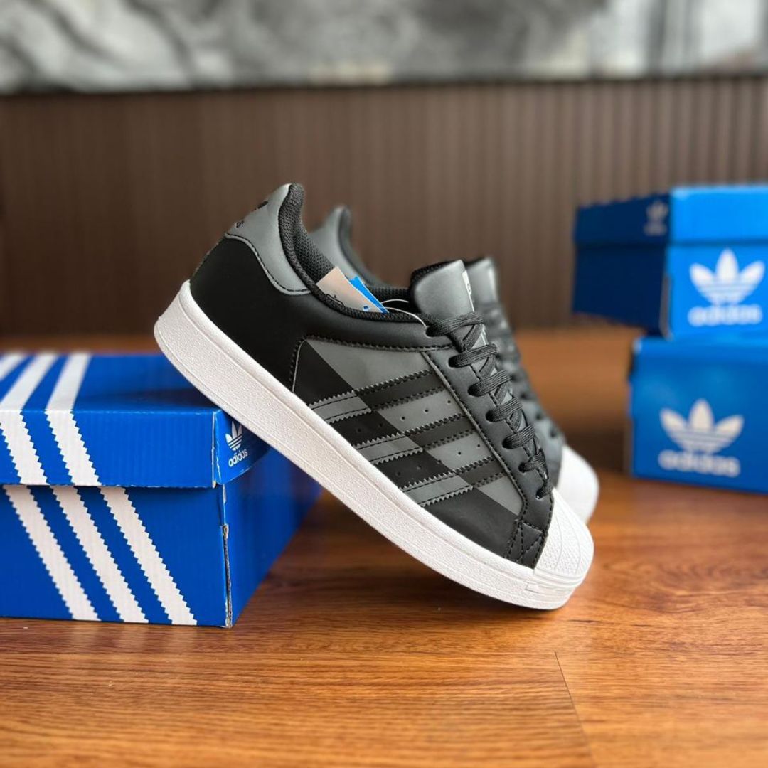 Adidas Super Star Negro - Gris