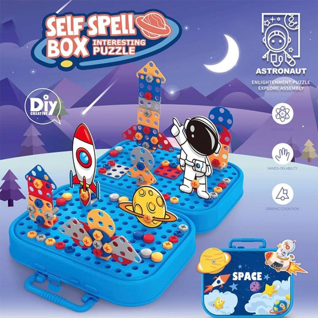 Smart Tools Montessori Kit - Juego STEM de construcción con taladro eléctrico (298 piezas Incluidas)