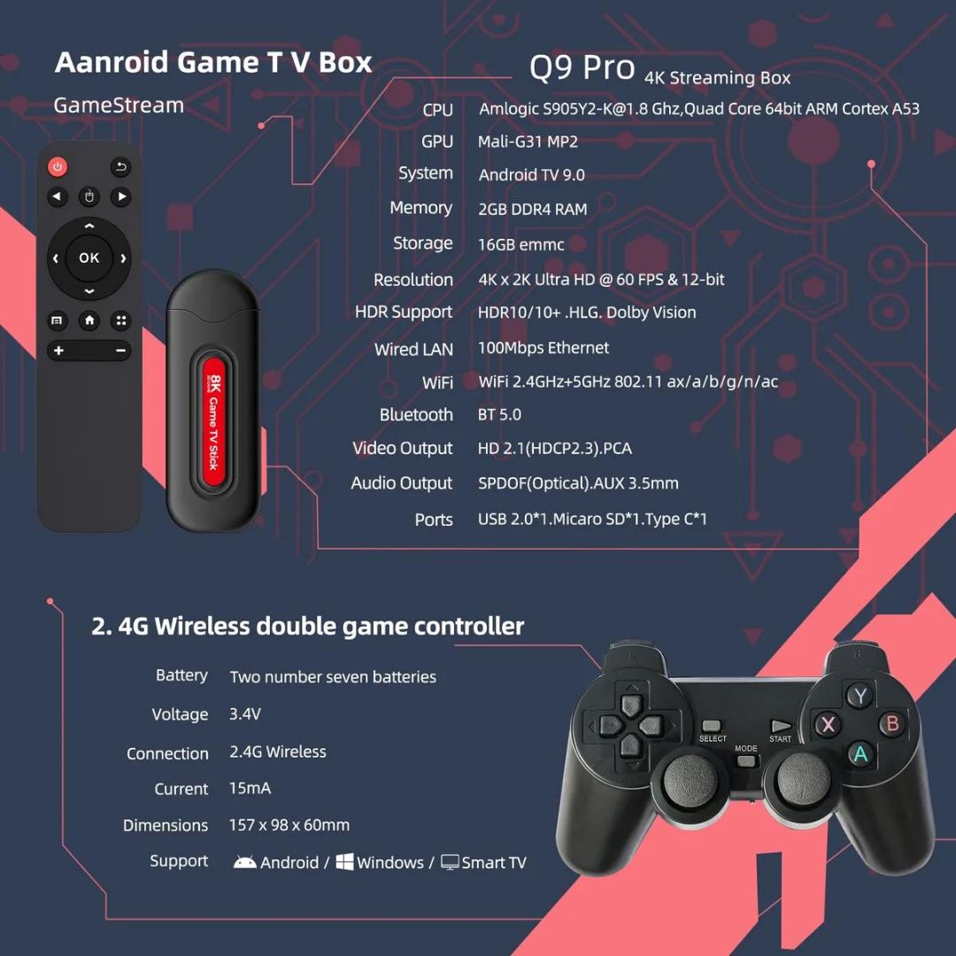 Game TV Stick 8K Ultra HD - Convertidor De TV A Smart