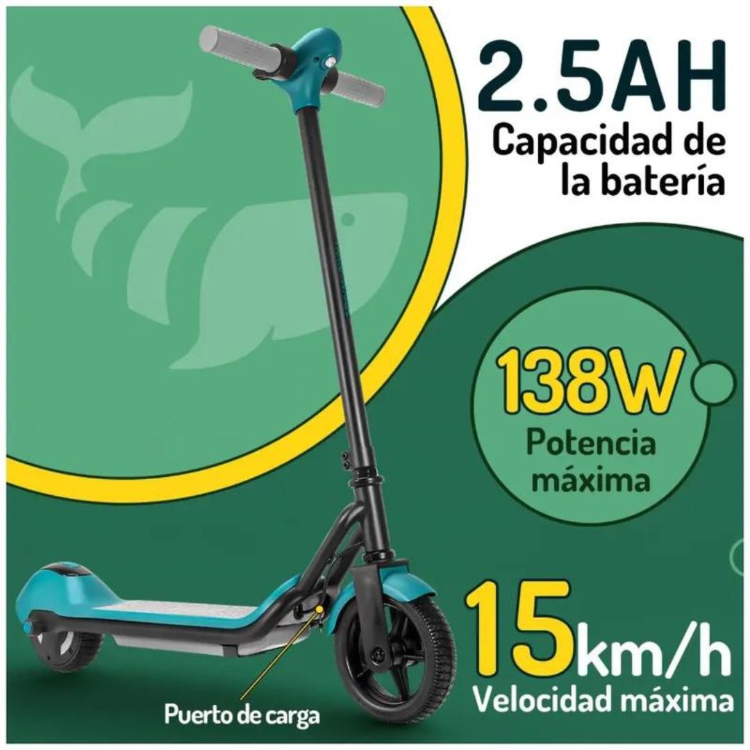 Scooter Electrica Bluetooth LED Para Niños y Adolescentes