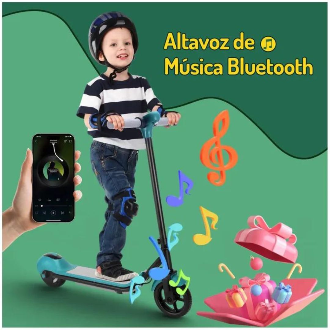 Scooter Electrica Bluetooth LED Para Niños y Adolescentes