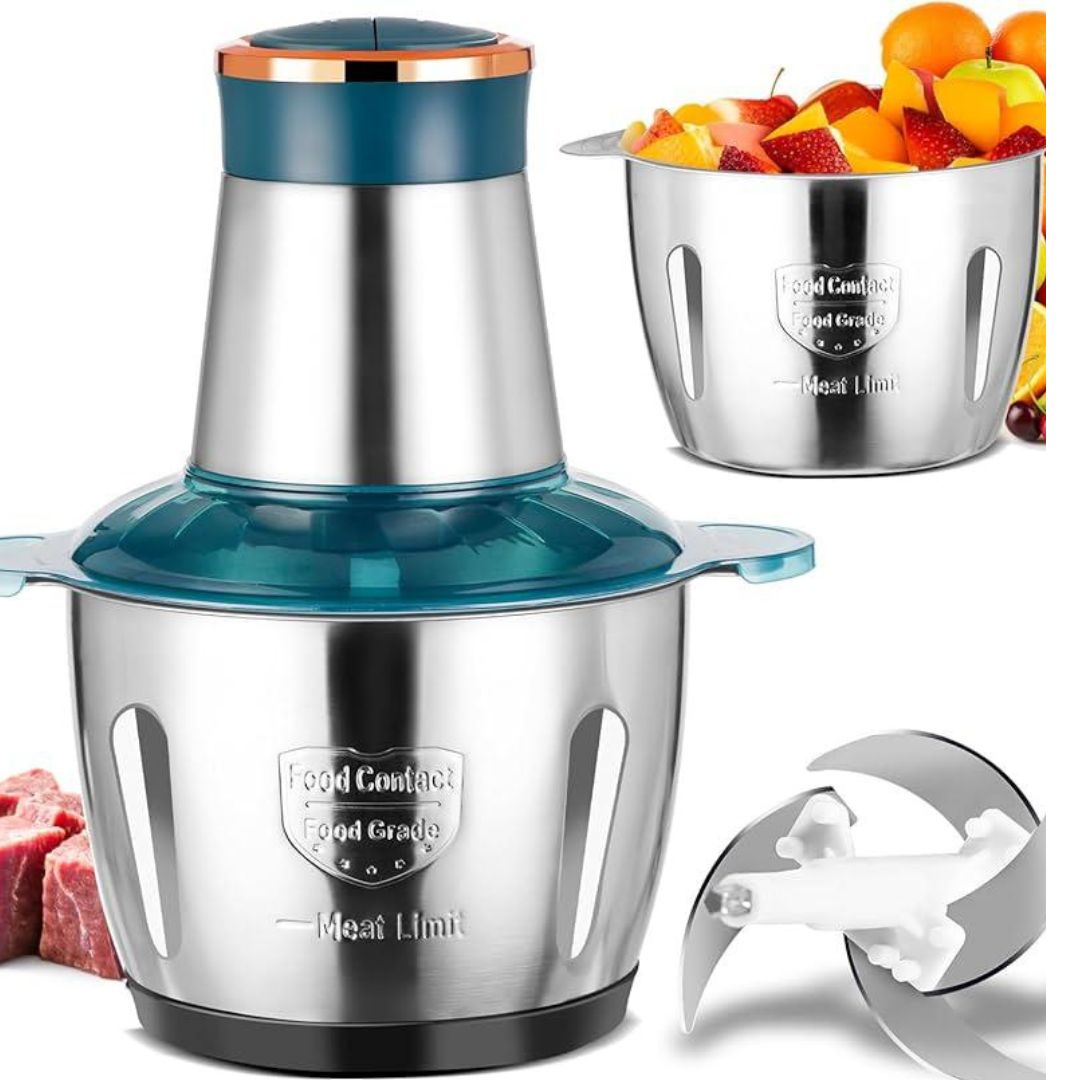 STEELCHOP 3L- Picadora Eléctrica de Acero Inoxidable con Doble Velocidad