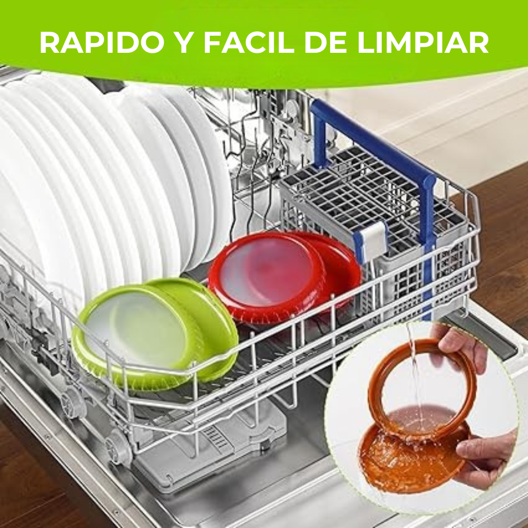 CAITOP® Set de 4 Recipientes de Silicona para Conservar Frutas y Verduras