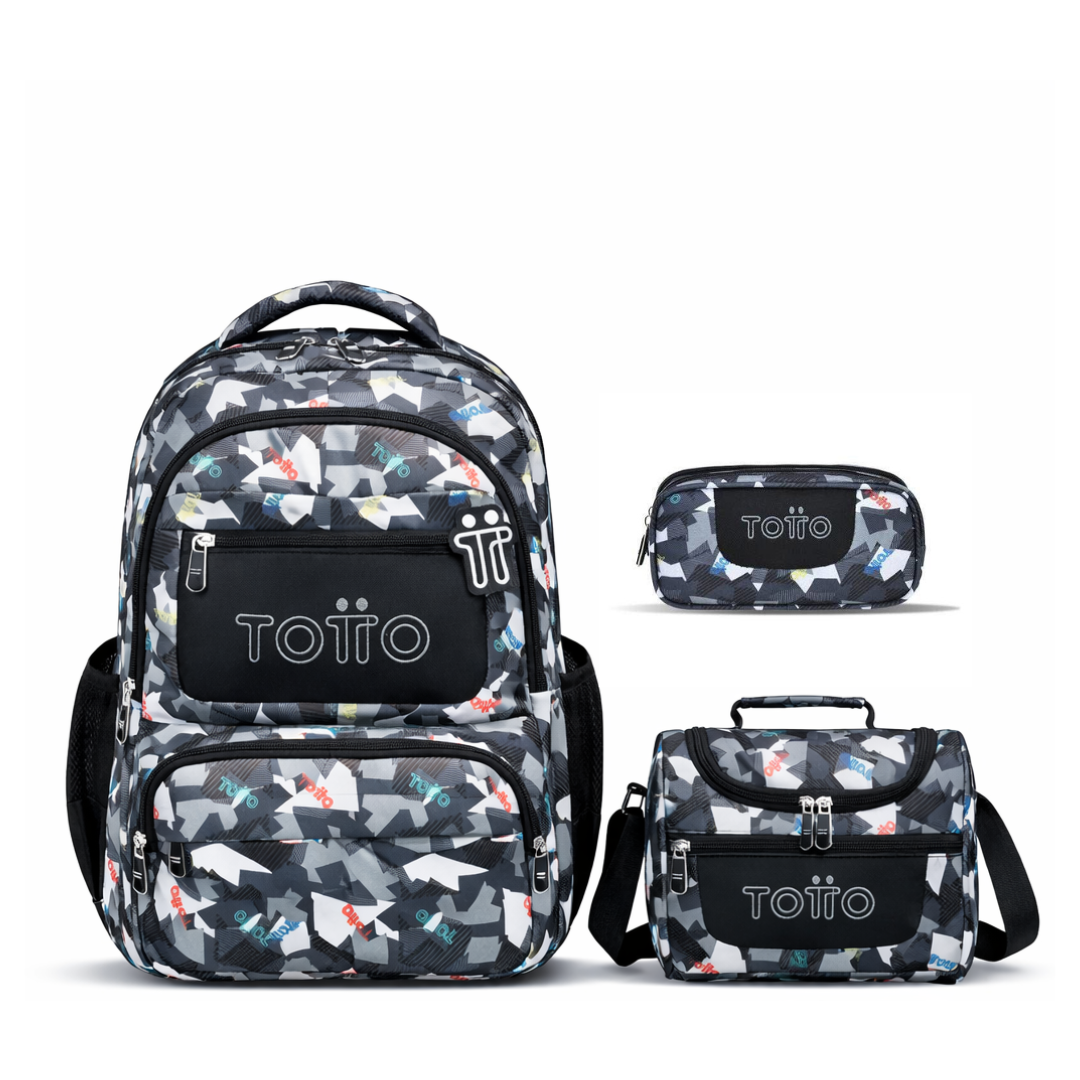 Set Escolar Totto 3 en 1 - Gris Urbano