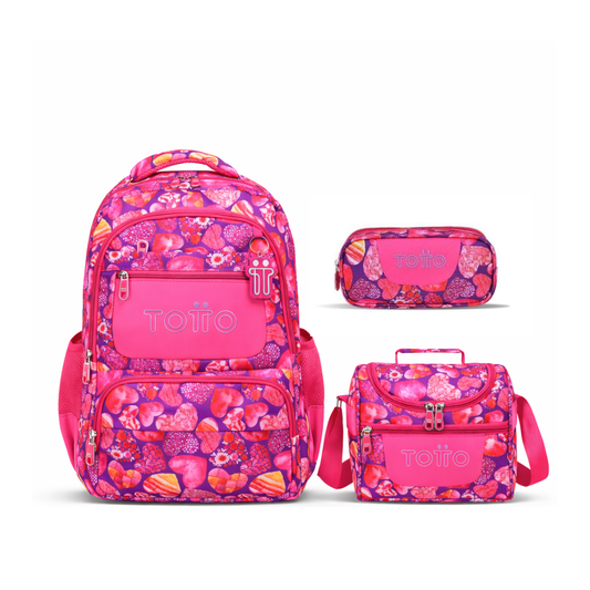 Set Escolar Totto 3 en 1 - Candy Corazones