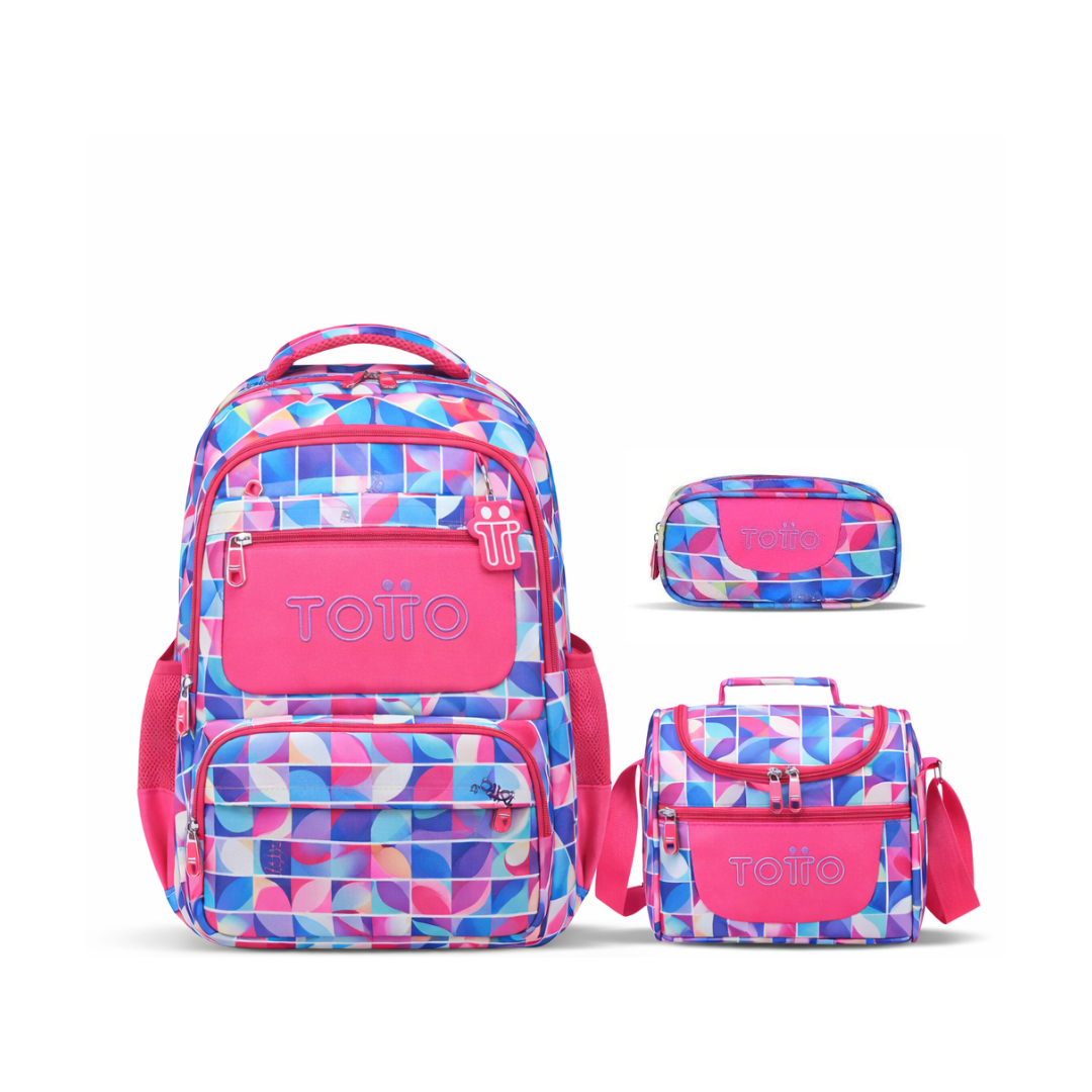Set Escolar Totto 3 en 1 - Geométrico Pop