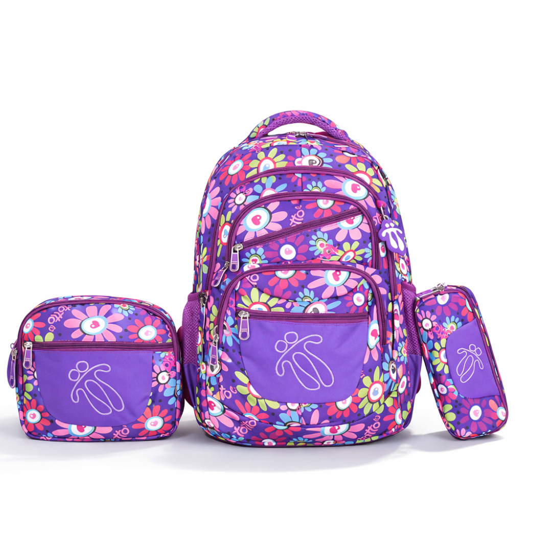 Set Escolar Totto 3 en 1  Mochila + Lonchera + Cartuchera
