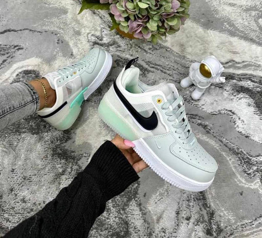 Nike Airforce 1 React Grey Mint - Caballero y Dama