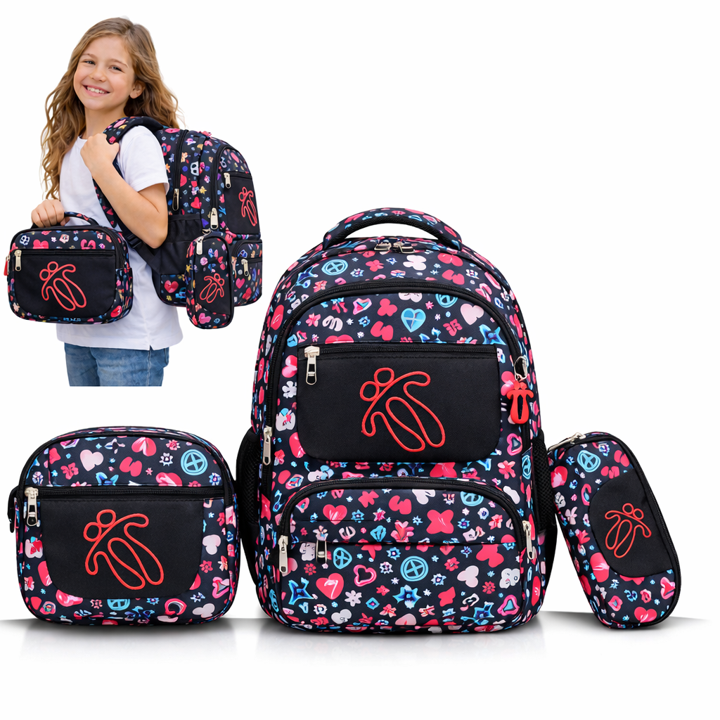 Set Escolar Totto 3 en 1  Mochila + Lonchera + Cartuchera