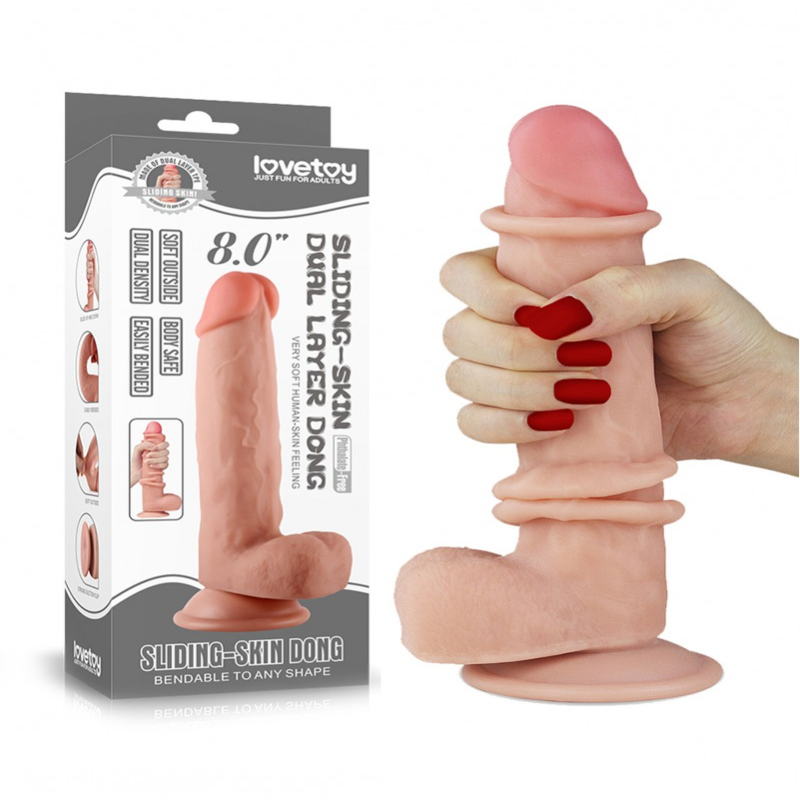 Dildo realista capa deslizante